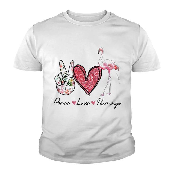 Flamingo Peace Love Youth T-shirt