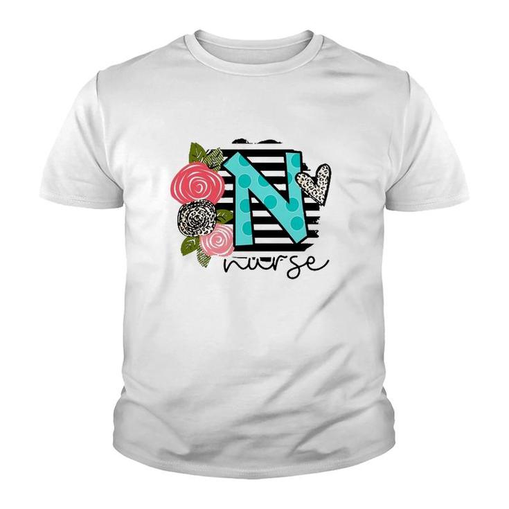 Floral Art Nurse Gift Appreciation Youth T-shirt