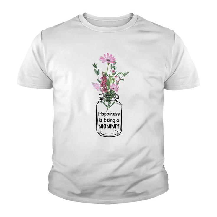 Floral Happiness Is Being A Mommy Youth T-shirt