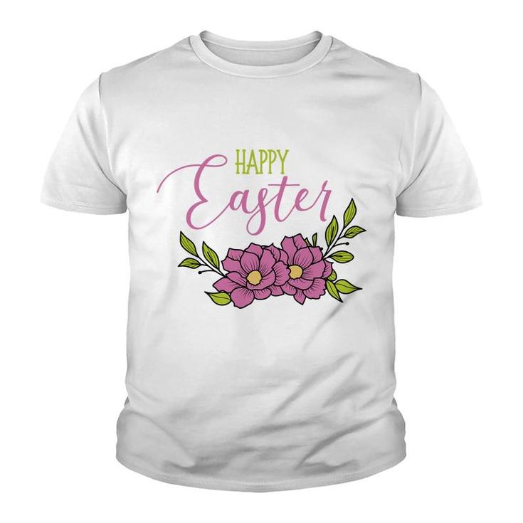 Floral Happy Easter Youth T-shirt