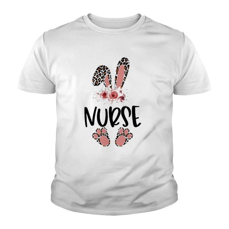 Floral Nurse Bunny  , Novelty Nurse Easter Bunny Youth T-shirt