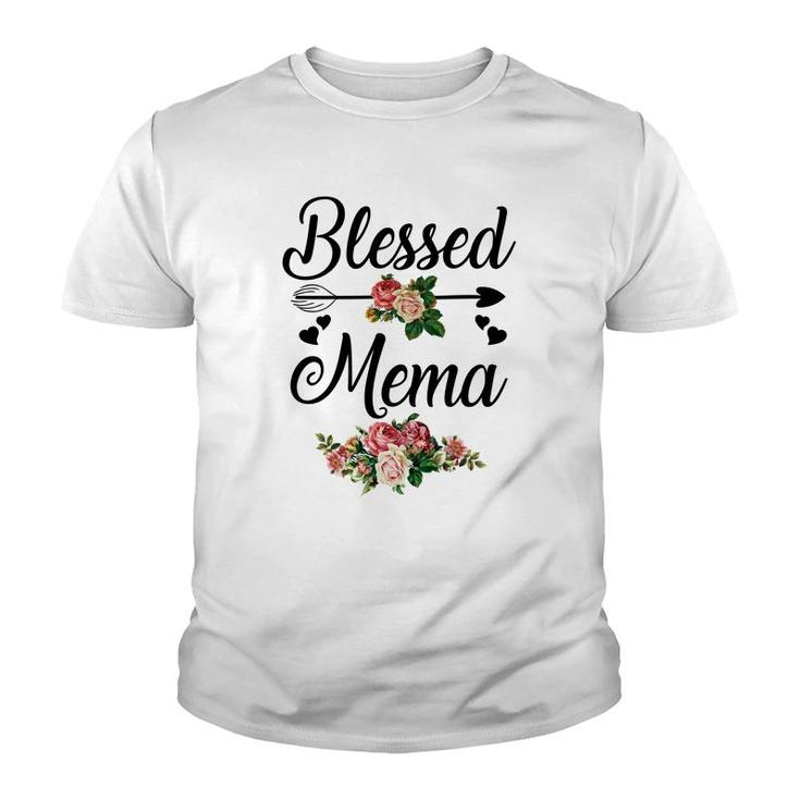 Flower Blessed Mema White Youth T-shirt