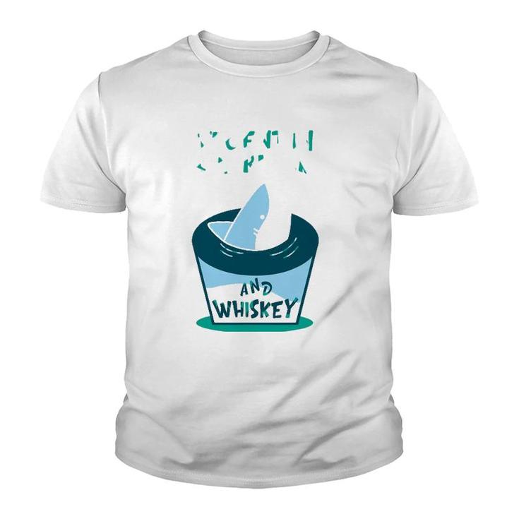 Fluent In Sharkasm And Whiskey Shark Lover Youth T-shirt