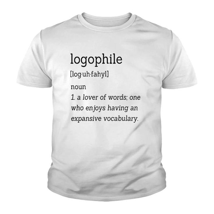For Word Lovers Logophile Dictionary Definition Youth T-shirt