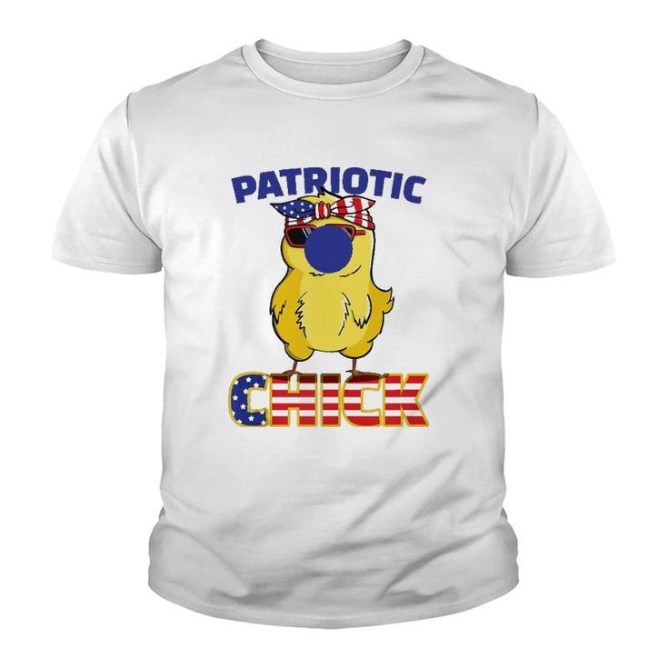 Fourth Of July 4Th Cute Patriotic Chick American Flag Gift  Youth T-shirt