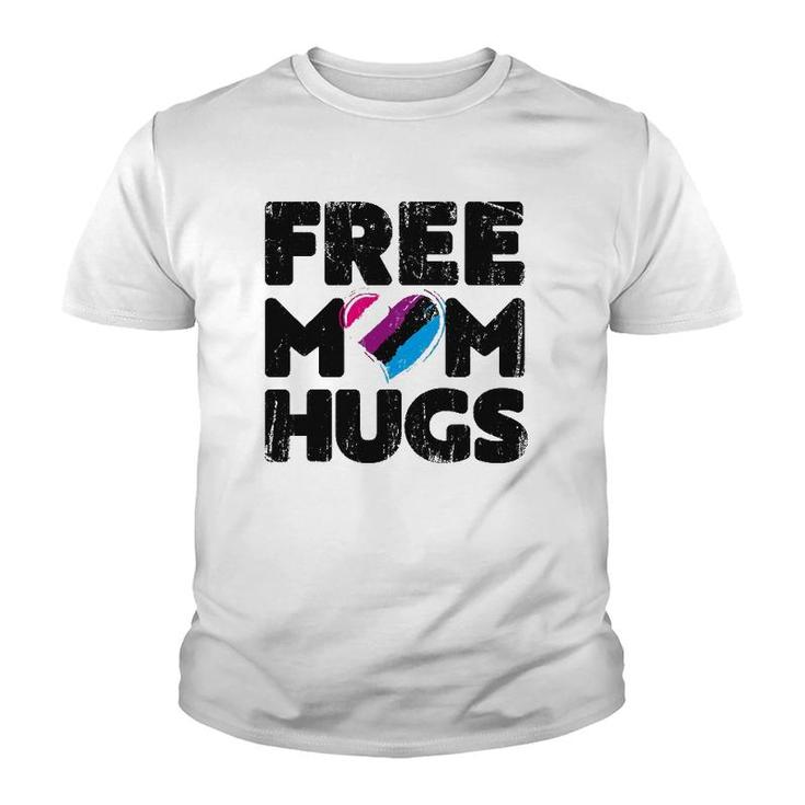 Free Mom Hugs  Free Mom Hugs Genderfluid Pride Lgbtqia Youth T-shirt