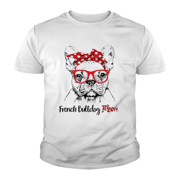 French Bulldog Mom Happy Mother's Day Red Headband Gift Youth T-shirt