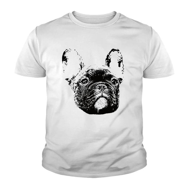 Frenchie Face - Dog Mom Or Dad Christmas Gift Youth T-shirt