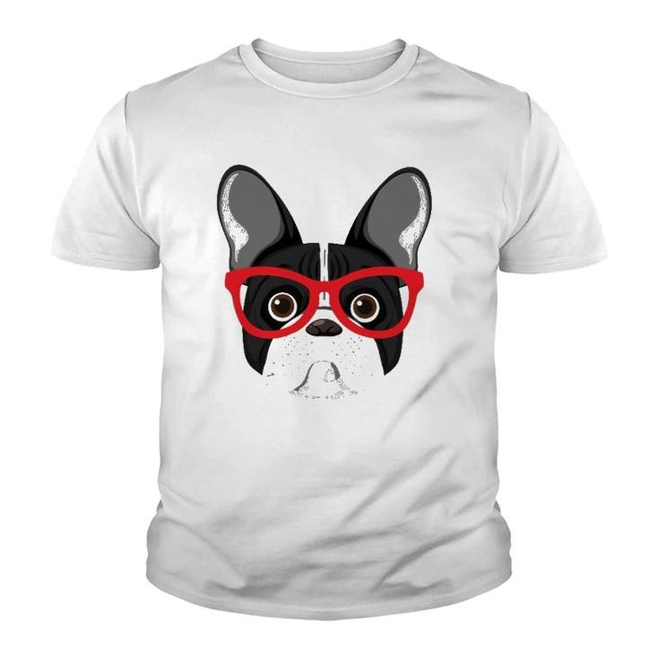 Frenchie With Glasses - Frenchie Bulldog  Youth T-shirt