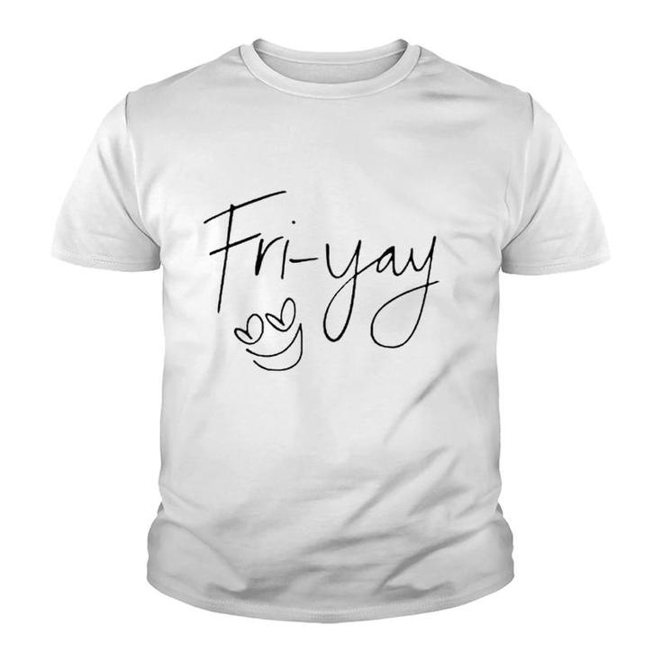 Fri-yay Funny Saying Smiling Face Youth T-shirt