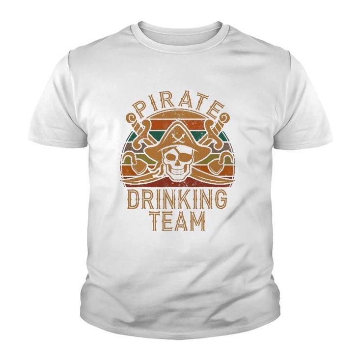 Fun Pirate Drinking Team Jolly Roger Dad Halloween Youth T-shirt