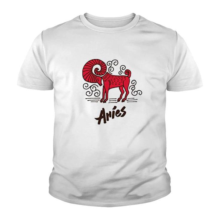 Funny Aries Zodiac Symbol Youth T-shirt