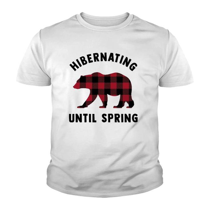 Funny Attitude Hibernating Until Spring Polar Bear Gift Youth T-shirt