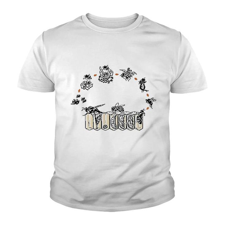 Funny Bees Life Cycle Lover Beekeeping Youth T-shirt