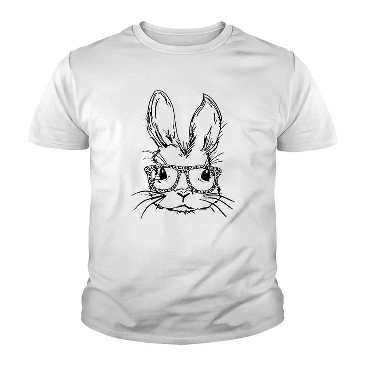 Funny Bunny Rabbit With Leopard Glasses Youth T-shirt
