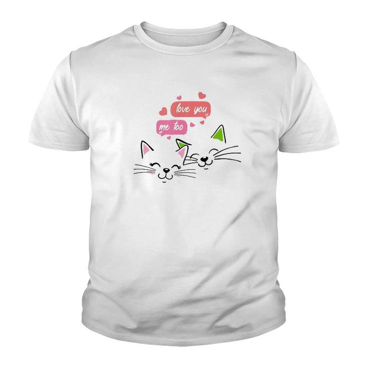 Funny Cute Cats For Cats And Pets Lover For Valentine's Day  Youth T-shirt