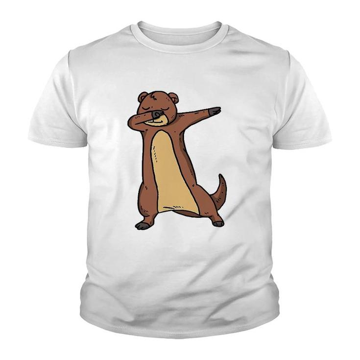Funny Dabbing Otter Dab Dance Cool Sea Otter Lover Gift Youth T-shirt