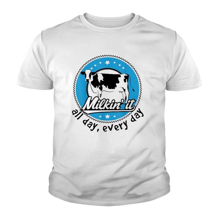 Funny Dairy Farmer All Day Every Day Youth T-shirt