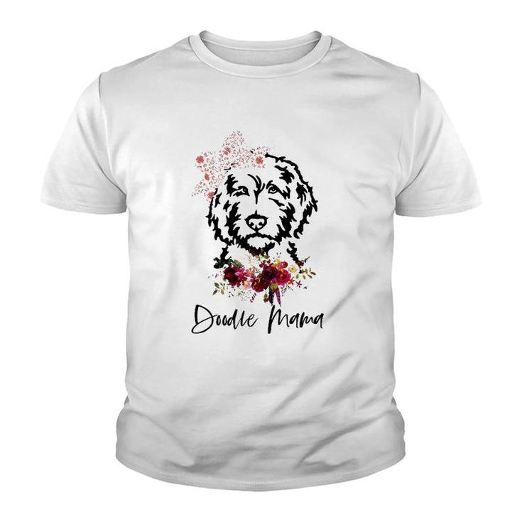 Funny Flower Doodle Mama Youth T-shirt