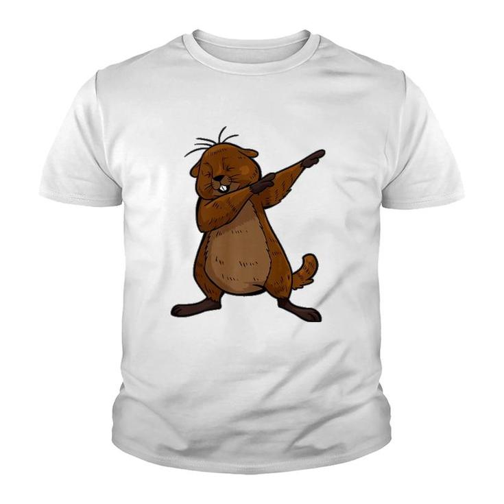 Funny Groundhog Day Funny Dabbing Groundhog Youth T-shirt