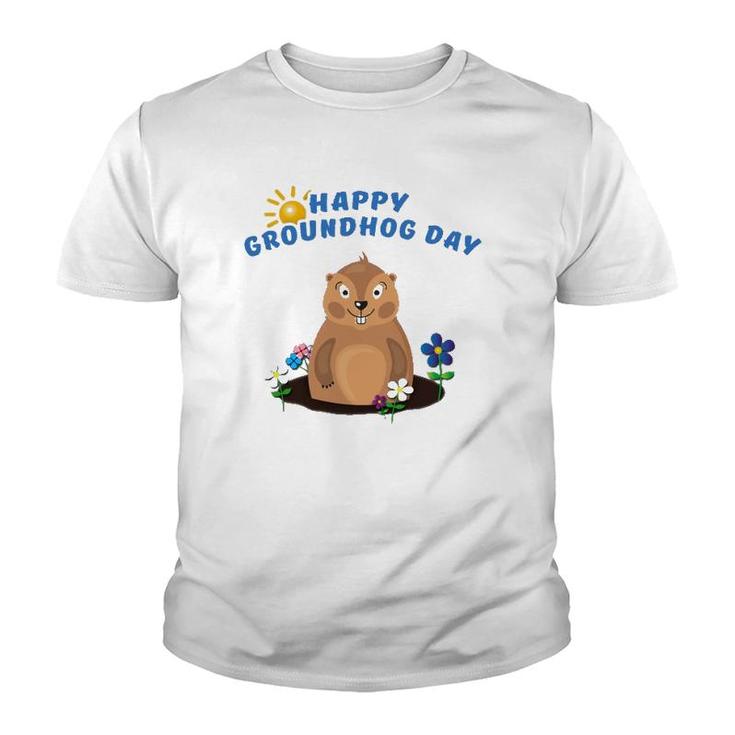 Funny Groundhog Day Spring Happy Groundhog Day Youth T-shirt