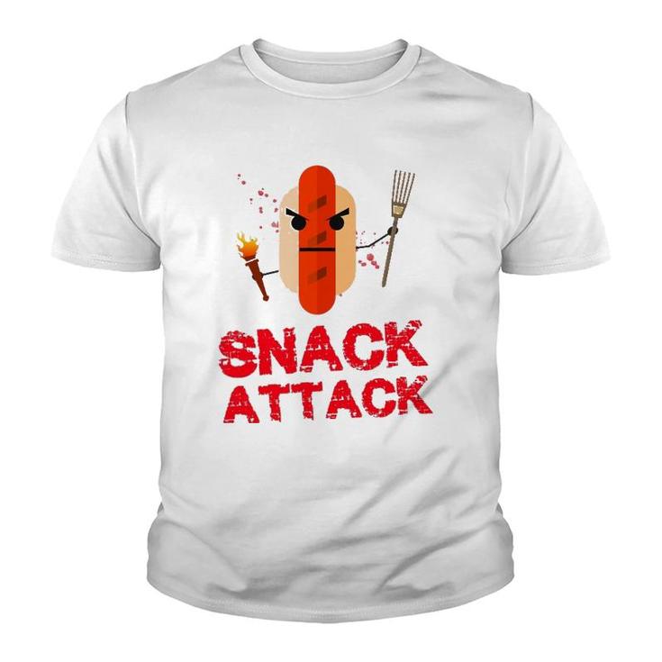 Funny Hot Dog Snack Attack Food Snacks Youth T-shirt