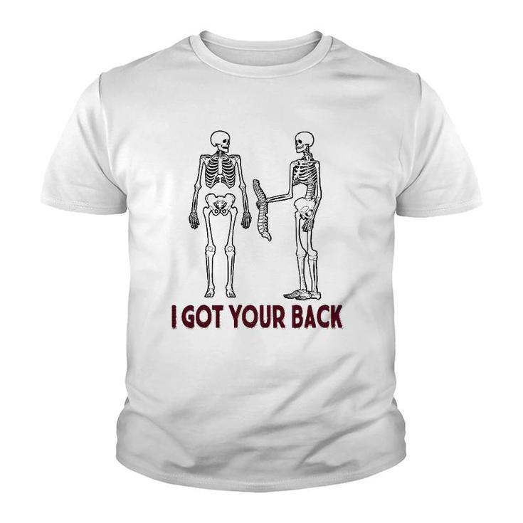 Funny I Got Your Back Skeleton Halloween Youth T-shirt