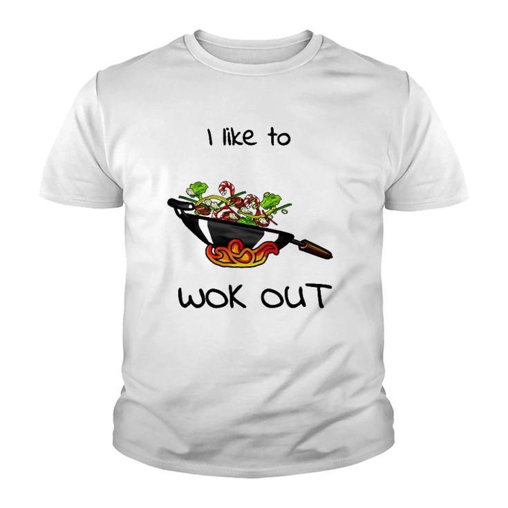 Funny I Like To Wok Out Foodieasian Tee Youth T-shirt