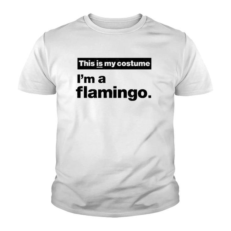 Funny Lazy This Is My Halloween Costume Pink Flamingo Youth T-shirt
