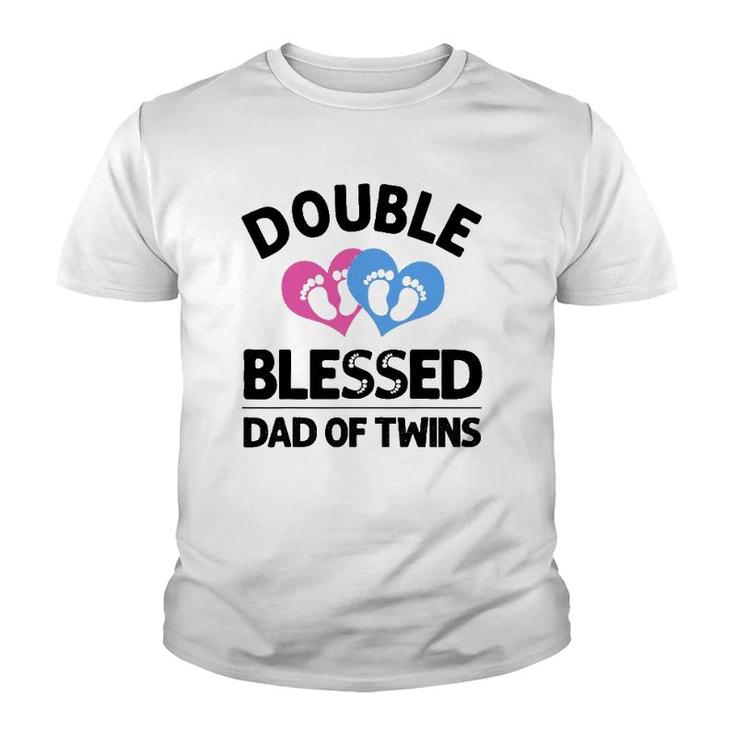 Funny New Dad Of Twins Gift For Men Father Announcement Youth T-shirt