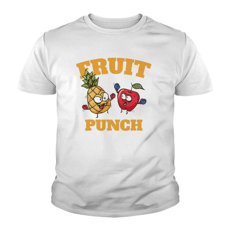 Funny Pineapple Apple Boxing Juice Tropical Fruit Punch Youth T-shirt