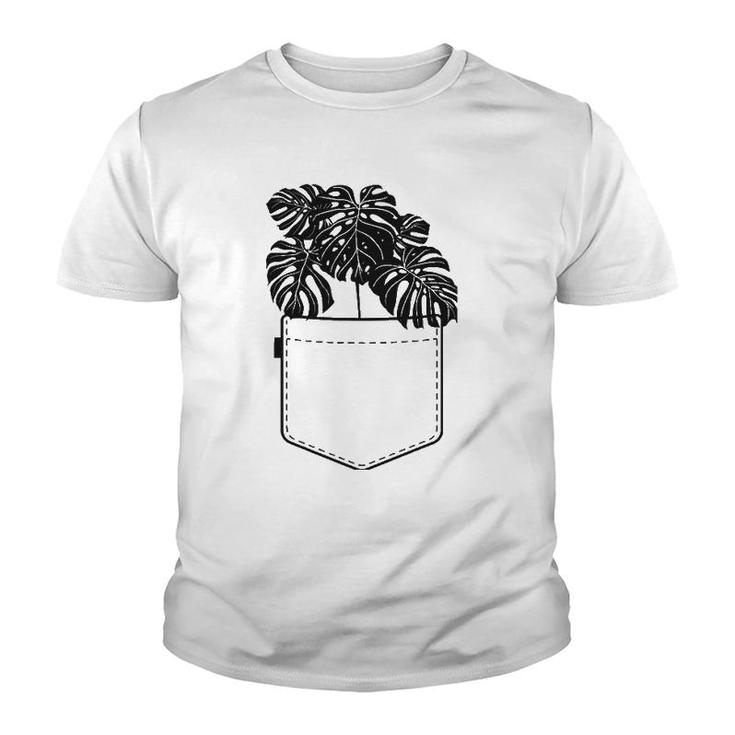 Funny Plant Gifts For Women Monstera Pocket Plant Mama Youth T-shirt