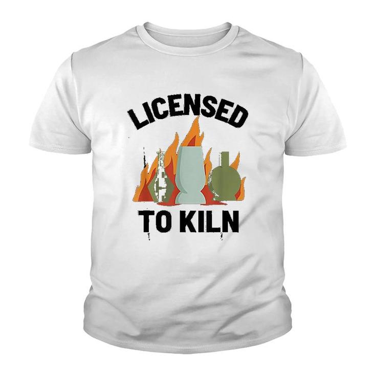 Funny Pottery Licensed To Kiln Potter Art Youth T-shirt