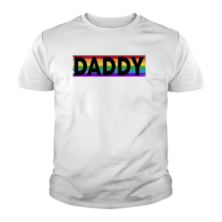Funny Pride Daddy Proud Gay Lesbian Lgbt Gift Father's Day  Youth T-shirt