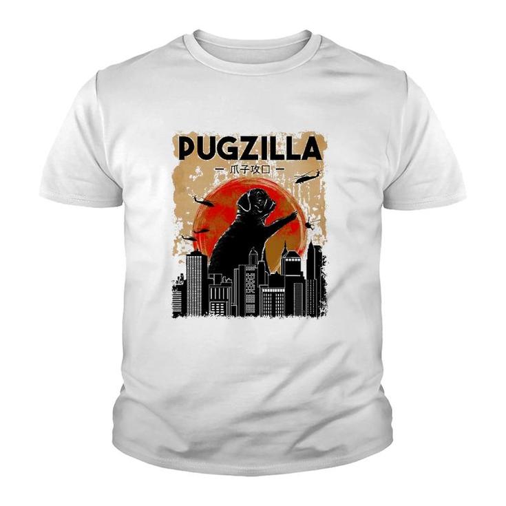 Funny Pug T Pugzilla T Funny Dog Pug Youth T-shirt