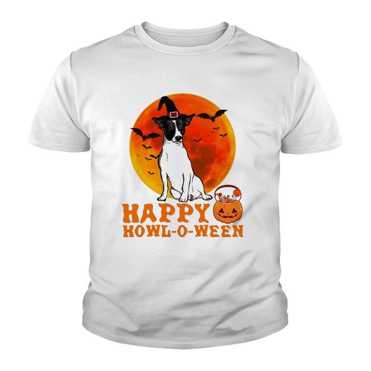 Funny Rat Terrier Dog Halloween Happy Howl-O-Ween Youth T-shirt