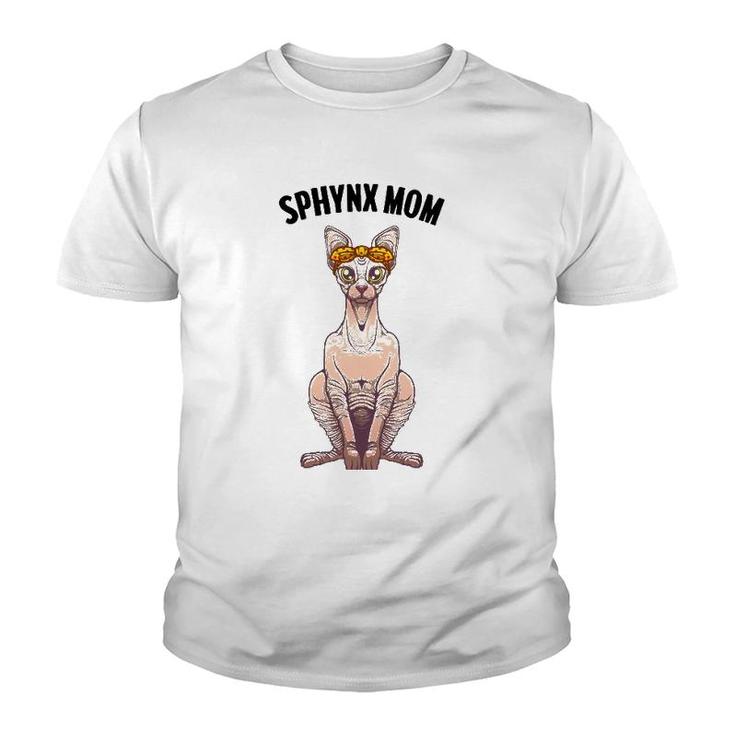 Funny Sphynx Mom Design Women Aunt Grandma Pet Kitten Lovers Youth T-shirt