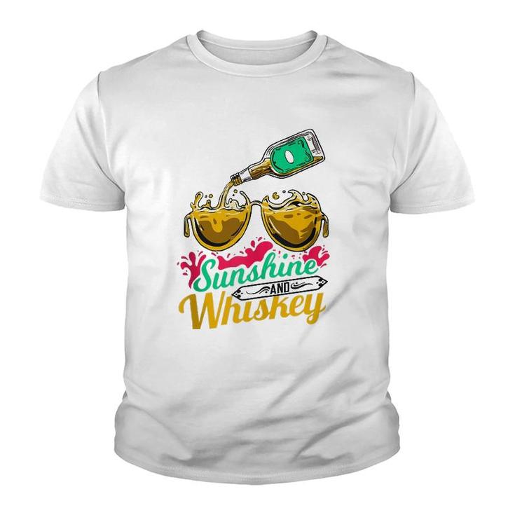 Funny Summer Vacation Gift Sunshine And Whiskey  Youth T-shirt