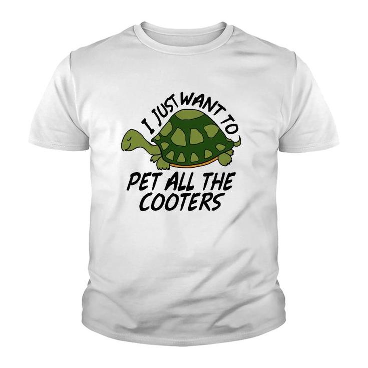 Funny Turtle Sayings Pet All The Cooters Reptile Gag Gifts  Youth T-shirt