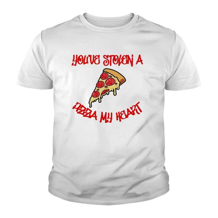 Funny Valentines Day Food  Stolen Pizza My Heart Foodie Youth T-shirt