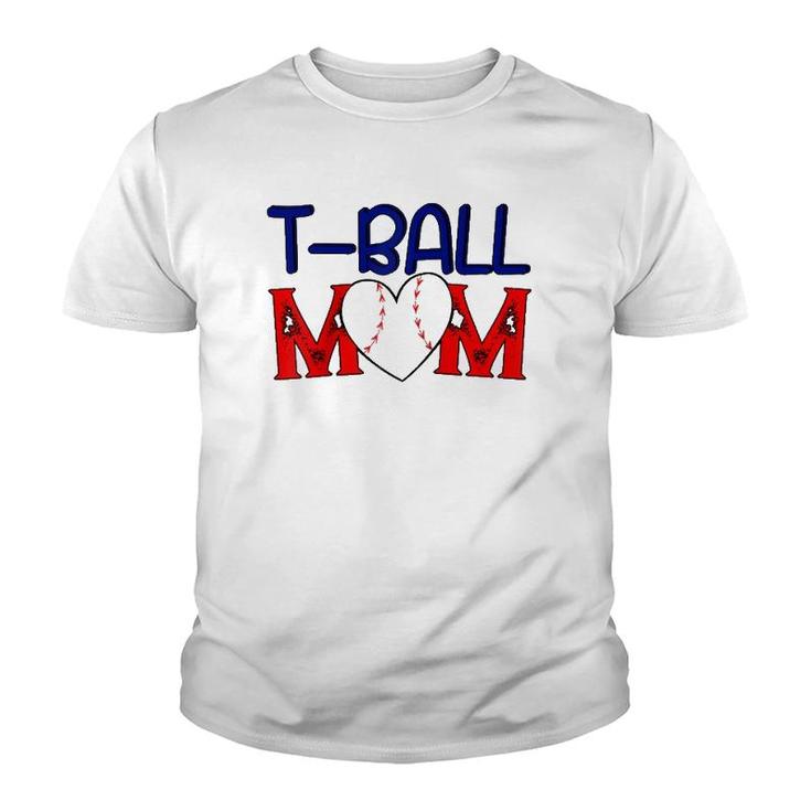 Funnyball Mom Mother's Day Teeball Mom Game Fan Raglan Baseball Tee Youth T-shirt