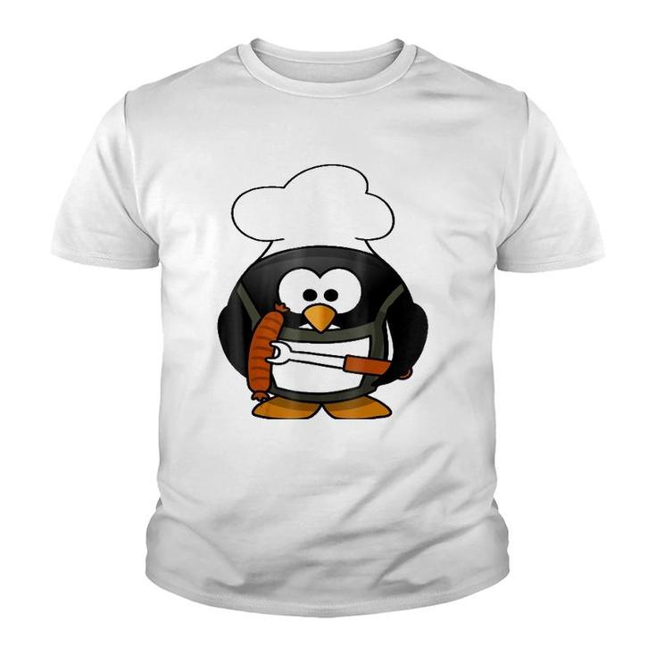 Funnypenguin Cooking Grill-Barbeque Or Dads Bbq Gift Youth T-shirt