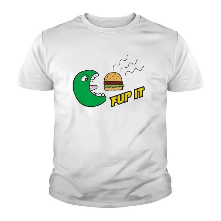 Fup It Cheeseburger Monster Cartoon Youth T-shirt