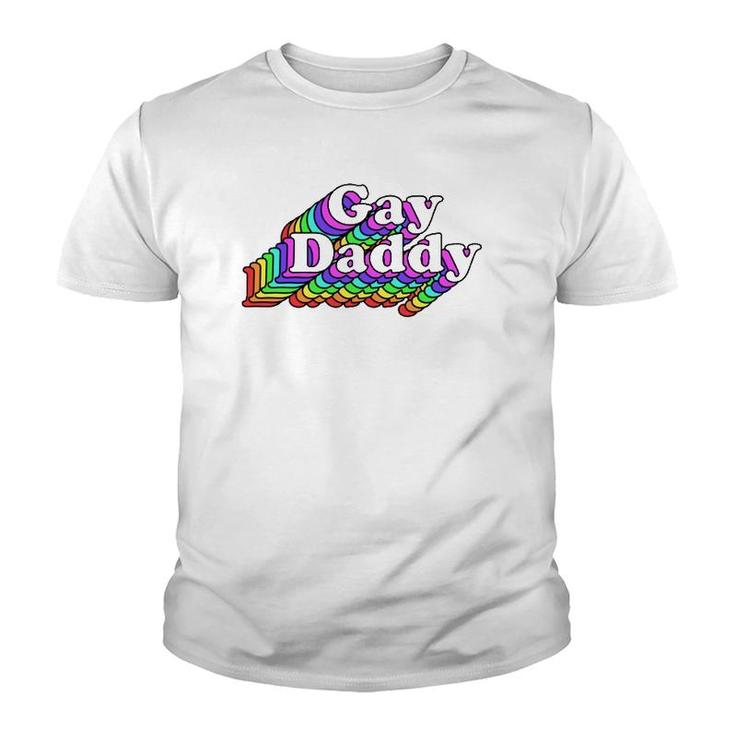 Gay Daddy, Rainbow Pride Retro Lgbtq Youth T-shirt