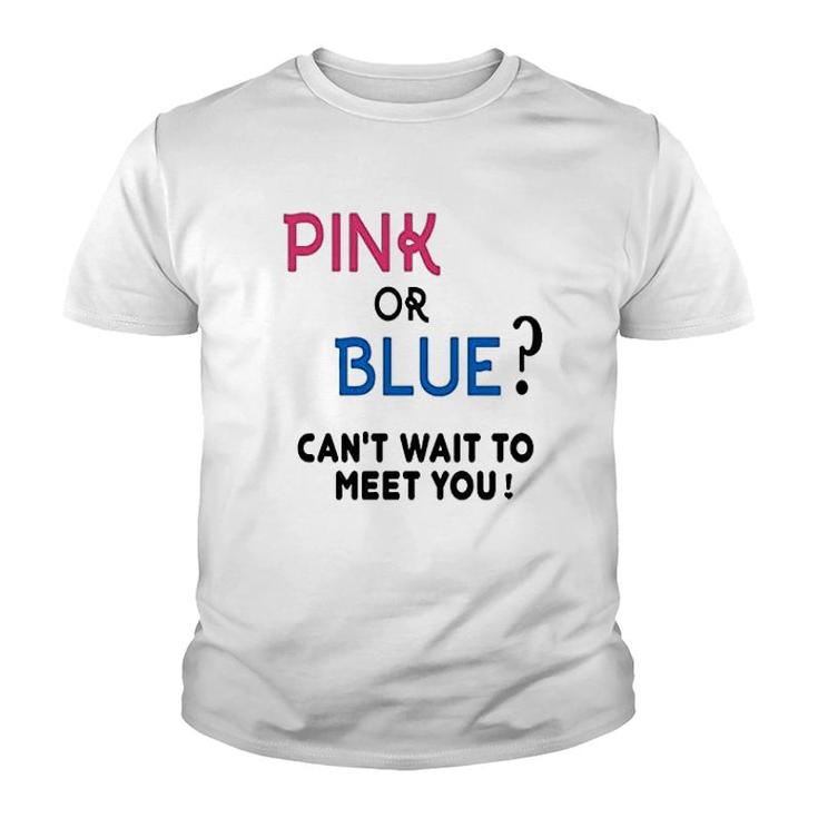 Gender Reveal Team Pink Or Blue Funny Youth T-shirt