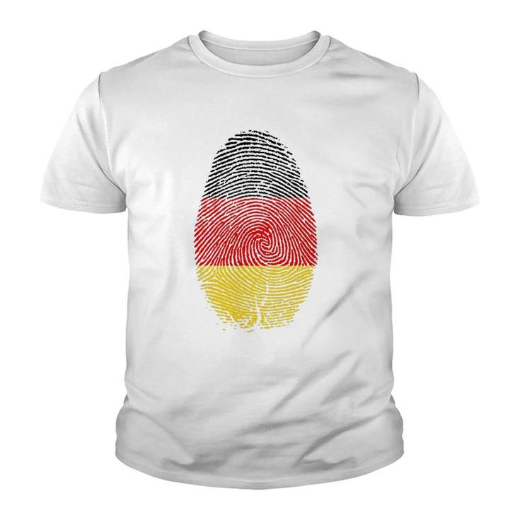 Germany Flag Fingerprint It Is In My Dna Gift For Germans Youth T-shirt