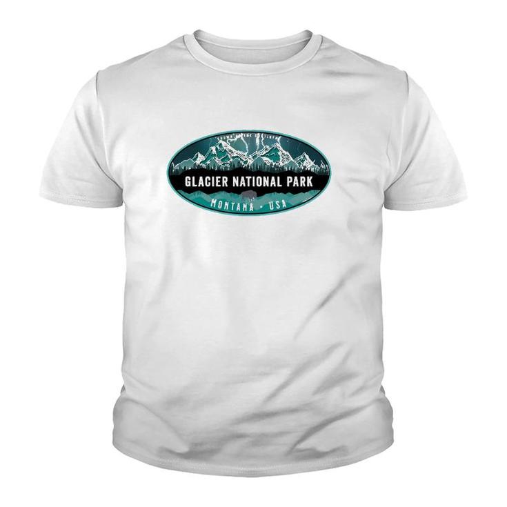 Glacier National Park Lightening Mountains Youth T-shirt