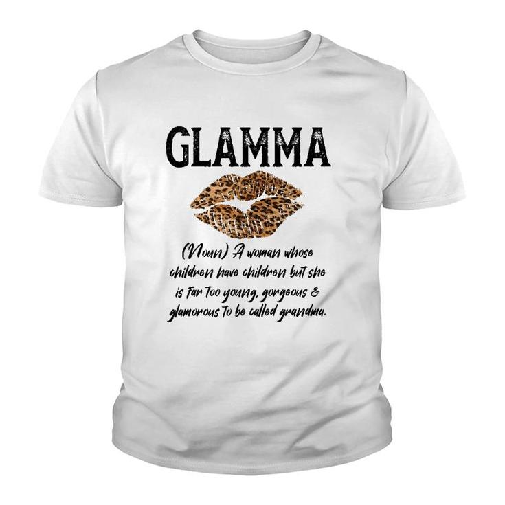 Glamma Leopard Lips Kiss- Glam-Ma Description- Mother's Day Youth T-shirt