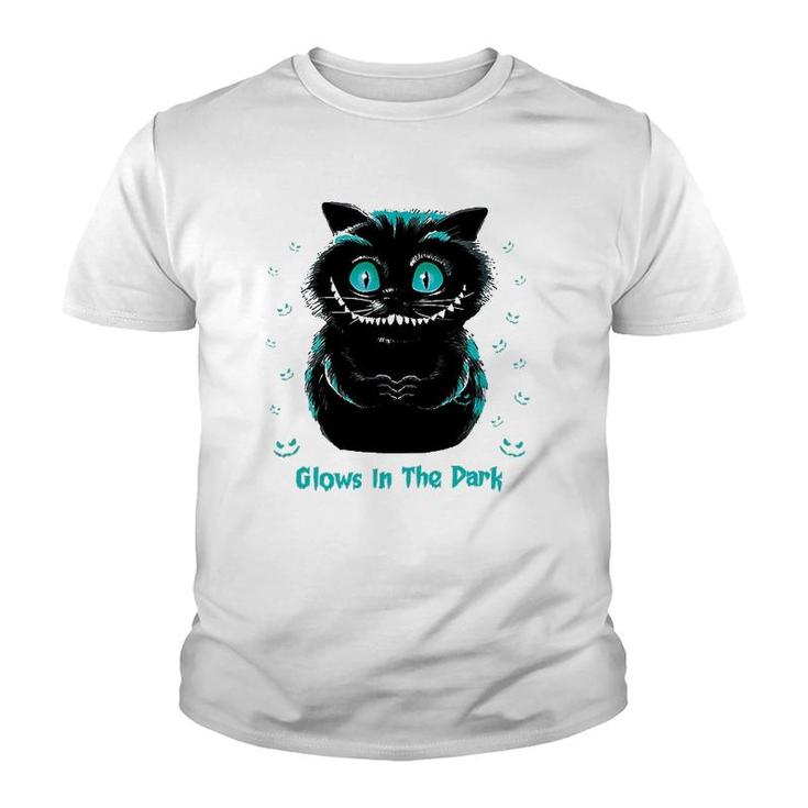 Glows In The Dark Funny Cat Halloween Youth T-shirt