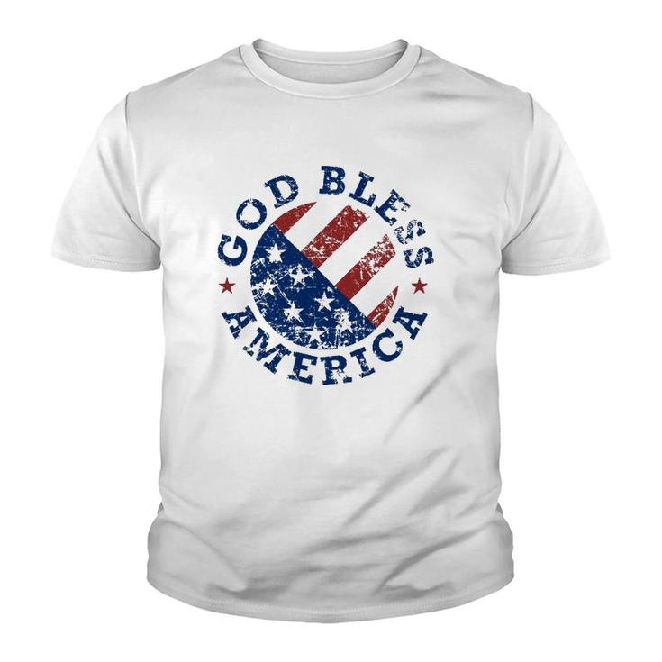 God Bless America Flag 4Th Of July Independence Day Youth T-shirt